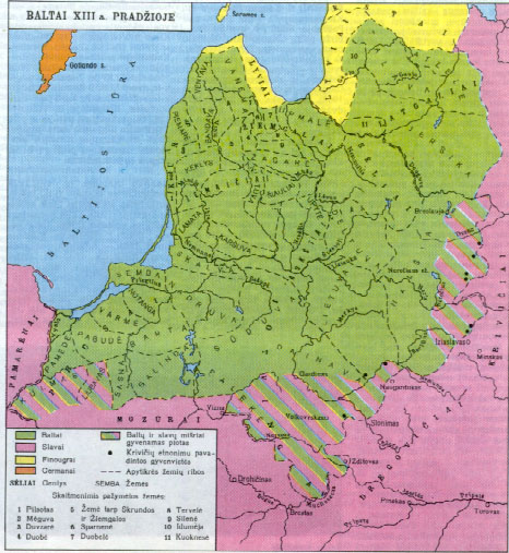 Baltic tribes map lithuanian