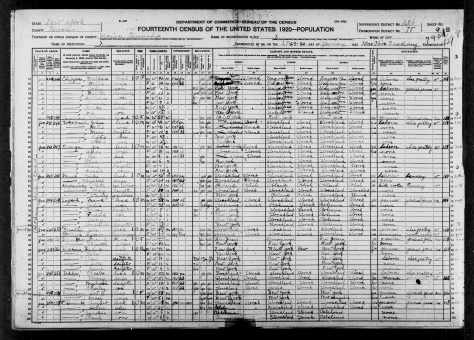 Joe Zemberi in US 1920 Census