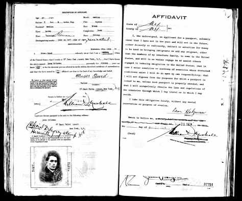 Leon Holzman 1924 US Passport application p 2. jpg